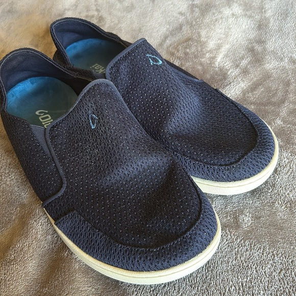 Men's size  8 Olukai  slip ons sneakers navy blue comfortable mesh style - Picture 9 of 14